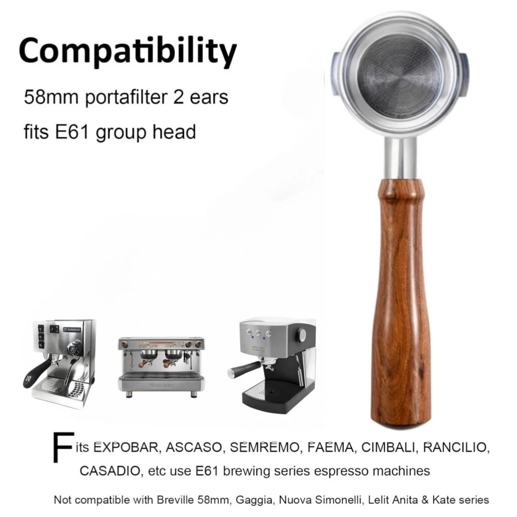 Bottomless 58mm Naked Portafilter for E61 Group