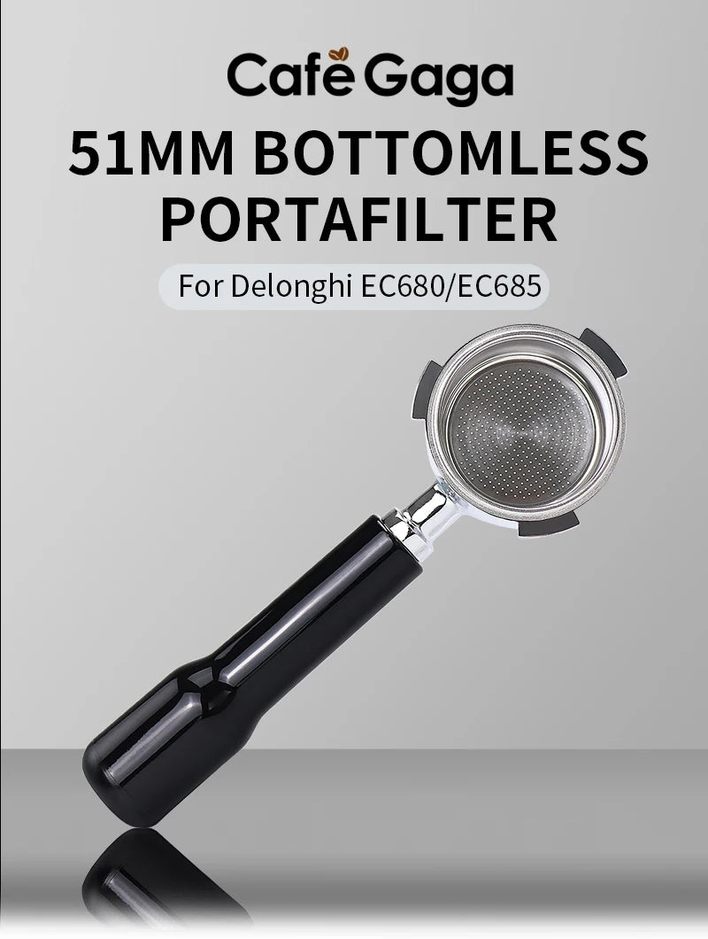 Bottomless 51mm Naked Portafilter For Delonghi