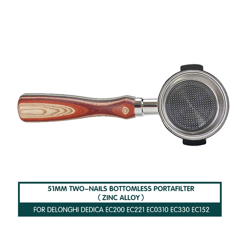 Bottomless 51mm Naked Portafilter For Delonghi
