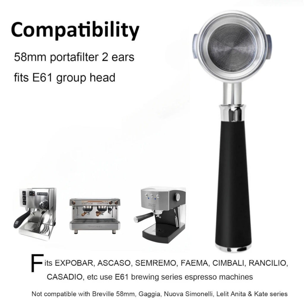 Bottomless 58mm Naked Portafilter for E61 Group