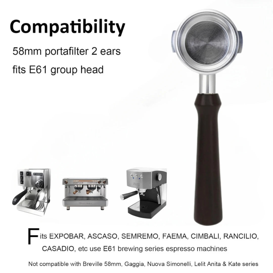 Bottomless 58mm Naked Portafilter for E61 Group